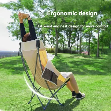 Portable high-back chair, lightweight moon chair, inexpensive folding chair, camping chair, fishing chair, outdoor chair