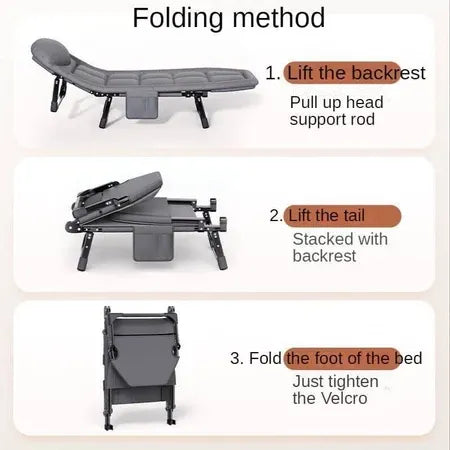 Lazy Chair 200cm Comfortable Bed Foldable Office Home Camping Outdoor Folding Recliner Flexible Adjustment