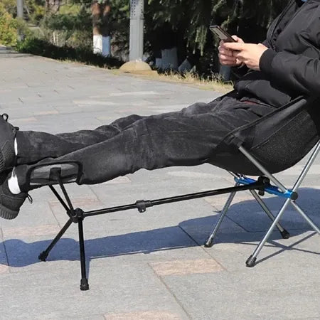 Folding Chair, Footstool, Portable Recliner, Lazy Foot Drag, Telescopic Extension, Leg Stool, Moon Chair Upgrade Kit, Picnic, Fishing, Beach, Camping Occasions (Black)