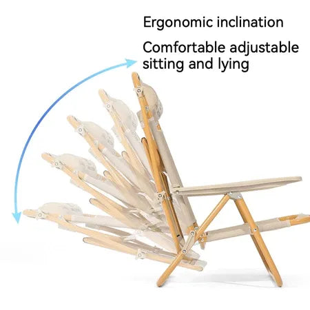 Outdoor Folding Beach Awning Camping Fishing Recliner Nap Chair