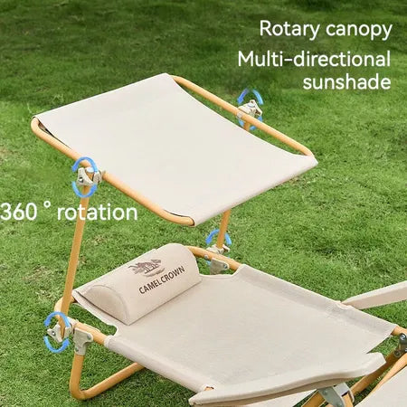 Outdoor Folding Beach Awning Camping Fishing Recliner Nap Chair