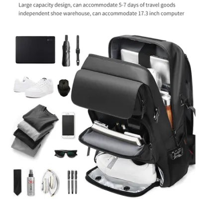 Travel Backpack Men 17.3inch Laptop Bag Large Capacity Waterproof Duffel Bag Outdoor Tactical Backpack Mountaineering Bag Handbag College Student Schoolbag