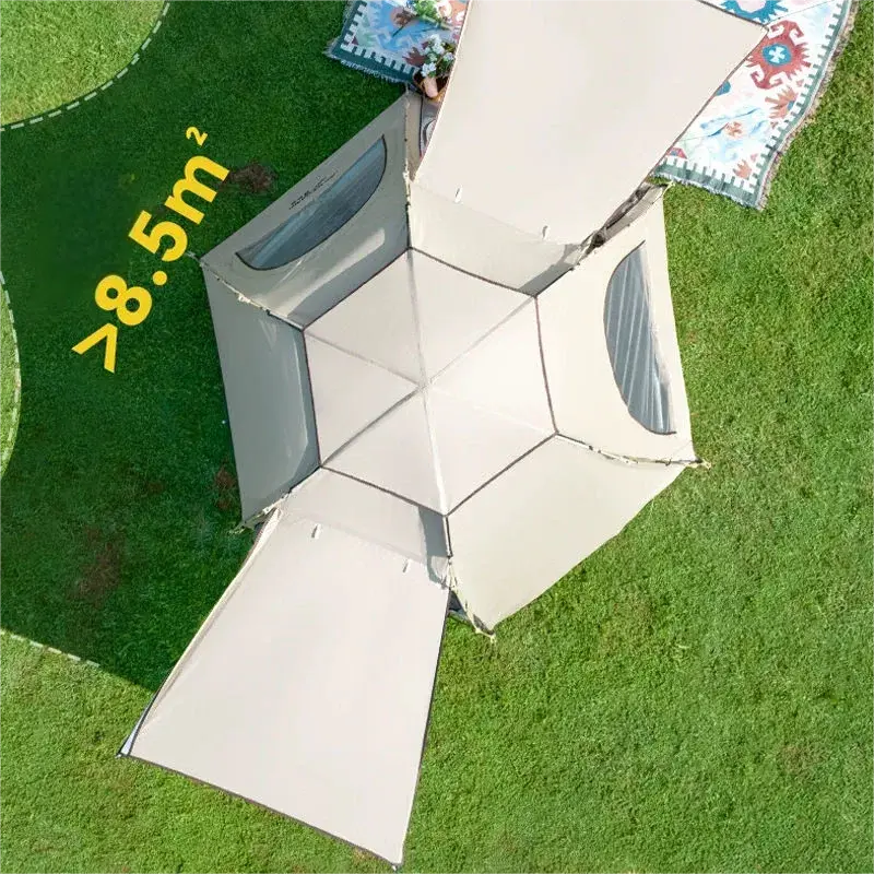 Factory stock outdoor tent, fully automatic hexagonal tent, waterproof, sunscreen, quick-opening, portable, suitable for park camping