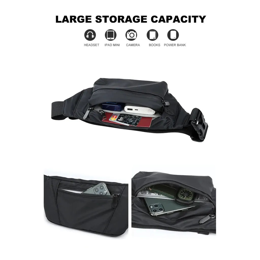 Men Waist Pouch Chest Pack Water-resistant Outdoor Sports Crossbody Casual Travel Male Shoulder Sling Bag