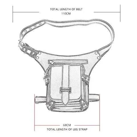 Motorcycle retro waist bag men and women outdoor single shoulder machine