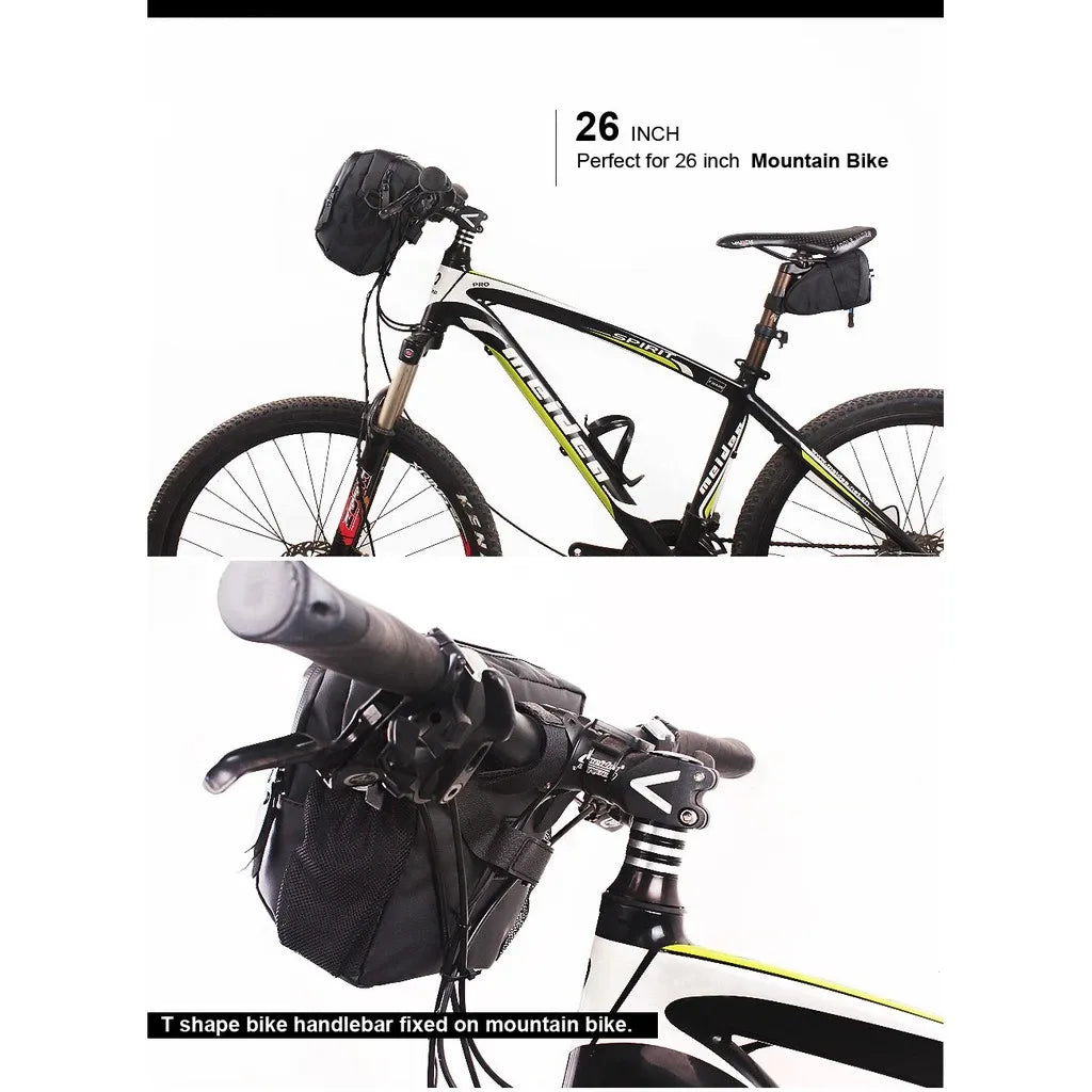 T92 Bicycle fully waterproof 3L capacity front hanging storage bag with 3CM nylon shoulder strap