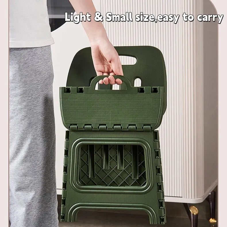 Portable Stool With backrest Folding Chair Camping Seat Outdoor Folding Stool Thickened Plastic Foldable Chair