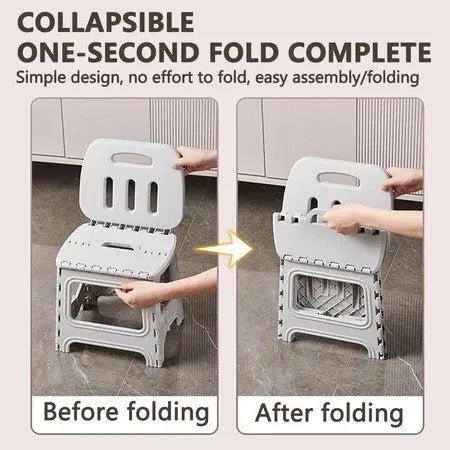 Portable Stool With backrest Folding Chair Camping Seat Outdoor Folding Stool Thickened Plastic Foldable Chair